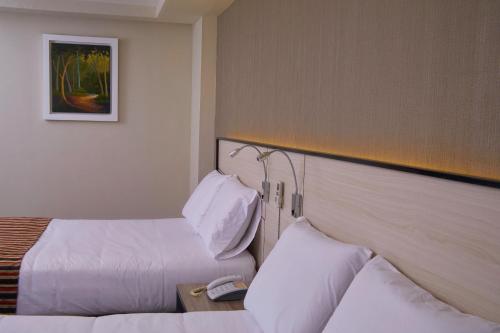 Ένα ή περισσότερα κρεβάτια σε δωμάτιο στο Victoria Regia Hotel