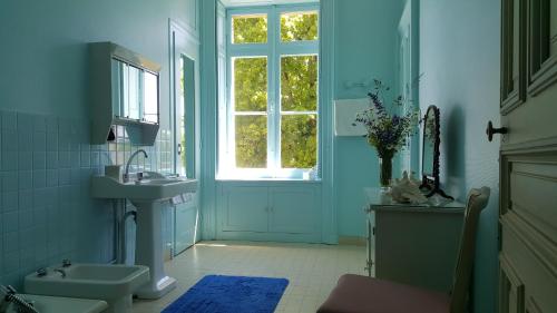 Een badkamer bij Château de Montpatey