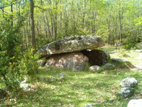 a large rock sitting in the middle of a field at CASA BERNAT in Aren