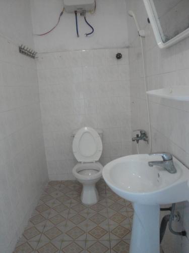 a bathroom with a toilet and a sink at Phuong Mai Family Hotel in Cat Ba