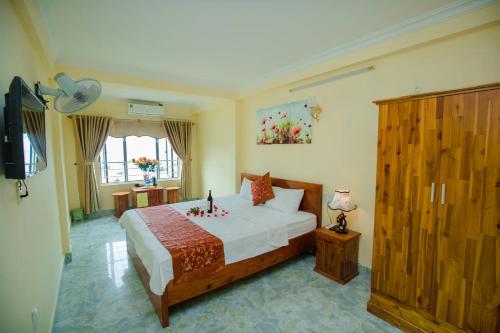 Cat Ba Bay Vision Hotelにあるベッド