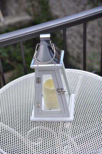 a light sitting on top of a table at Old Town Skyline apartment 3 in Budva