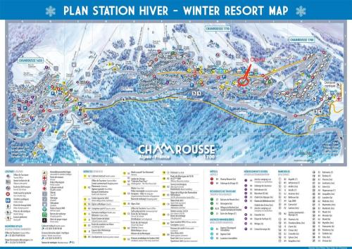 a map of the chanson winter resort map at Charmant studio cabine COCOON à 100 m des pistes in Chamrousse