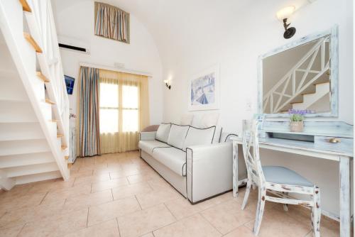 Χώρος καθιστικού στο Hotel Mathios
