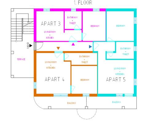 a floor plan of a building at Medulinka apartments in Medulin