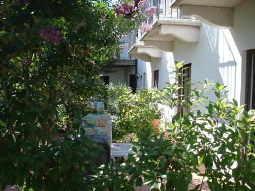 a building with a bunch of plants in a yard at Hotel Al Fiume in Tegna
