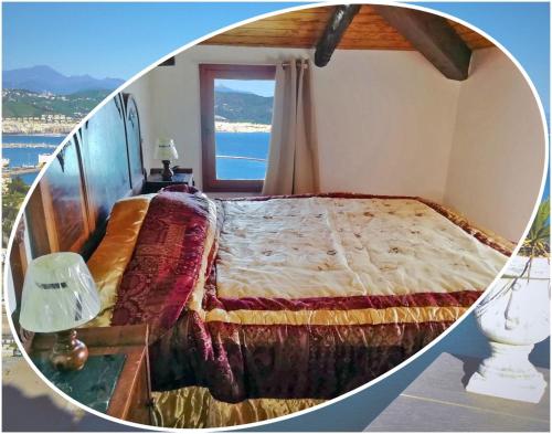 Posteľ alebo postele v izbe v ubytovaní LA TERRAZZA SUL BLU -vista mare-