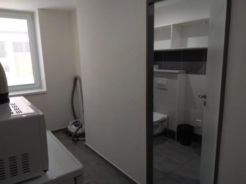 Koupelna v ubytování Apartmány U splavu
