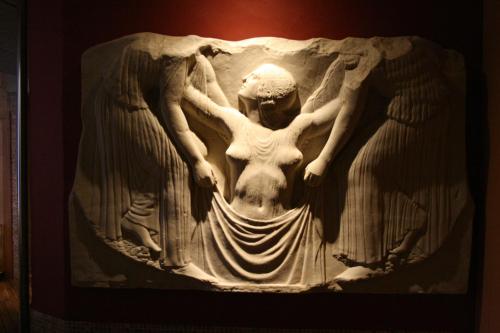a relief of a woman on a wall at Hotel Spa La Casa Mudéjar in Segovia