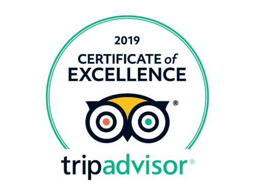 a logo for the certificate of excellence triadvisor at Tajaa Pha The Heritage Home in Pātan