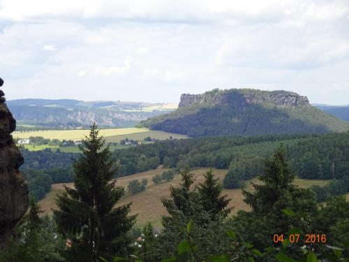 a view from the top of a mountain at Ferienhaus am Malerweg in Königstein an der Elbe