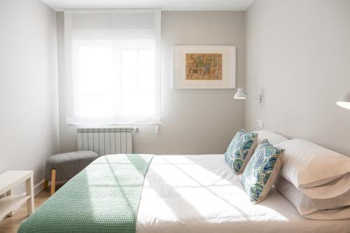 Postel nebo postele na pokoji v ubytování Apartamento de diseño centrico con terraza espectacular