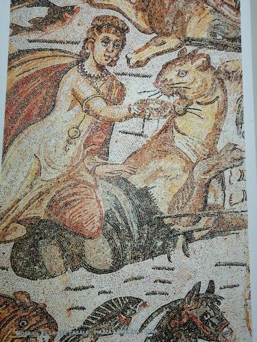 a mosaic of a woman riding on a horse at Alessi Suites & Studio in Mazzarino
