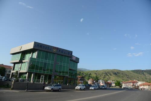 a building on the side of a street at Hotel Like in Akhaltsikhe