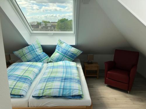 Postel nebo postele na pokoji v ubytování Haus Rechteck