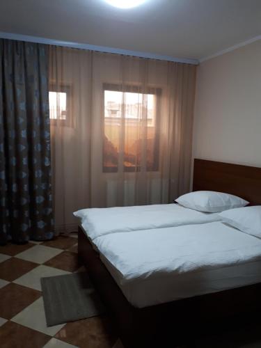 a bedroom with two beds and a window at Victoria 1 in Campina
