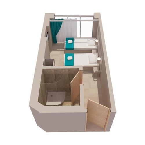 a rendering of a floor plan of aominium at The Lion & Key Hotel in London