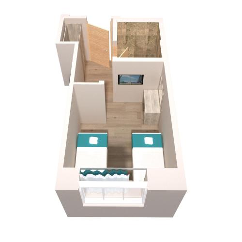 a rendering of a floor plan of a house at The Lion & Key Hotel in London