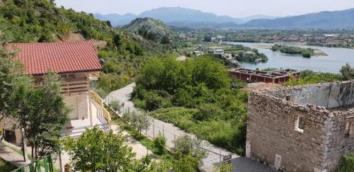 a view of a river from a castle at Hotel Grandpa's House in Shkodër
