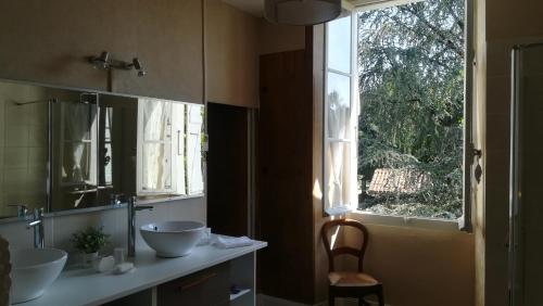 Vonios kambarys apgyvendinimo įstaigoje LA SEIGNEURIE DE TILLAC