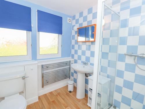 a bathroom with a toilet and a sink at The Borrowers in Dartmouth