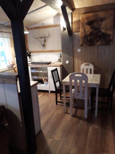 Old West Ranch "Urlaub auch mit Pferd möglich"にあるキッチンまたは簡易キッチン