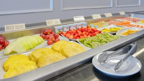 a buffet line with different types of fruits and vegetables at Boutique Hotel B51 in Marbella