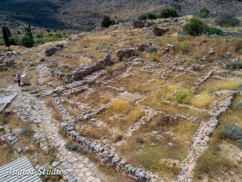 ancient ruins on the side of a mountain at Cretan Minoan Apartments in Zákros