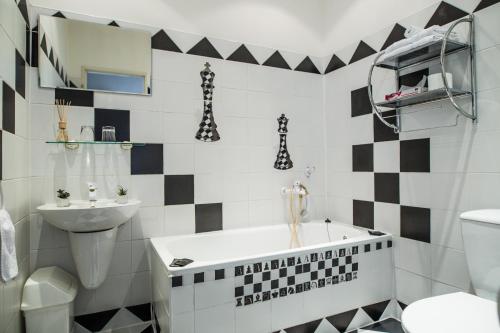 Koupelna v ubytování Hotel Dejmalik