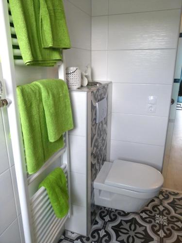 Koupelna v ubytování Ferienwohnung Kürmreuth