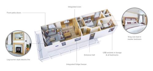 een diagram van een huis met verschillende soorten kamers bij Kent Getaways in Westgate-on-Sea