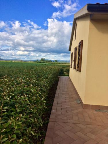 a building in the middle of a field of crops at Il Giardino in Riotorto