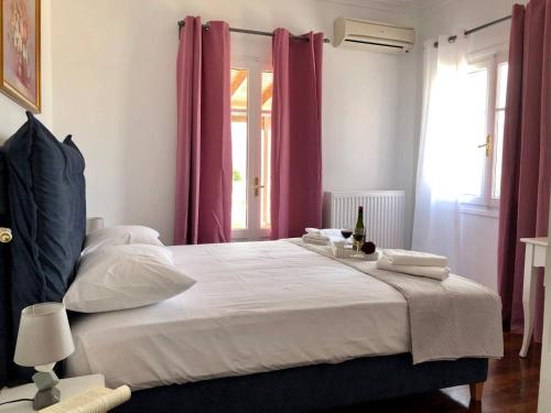 Ένα ή περισσότερα κρεβάτια σε δωμάτιο στο Villa Andros Époque
