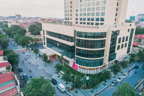 an overhead view of a large building in a city at Muong Thanh Luxury Bac Ninh Hotel in Bắc Ninh