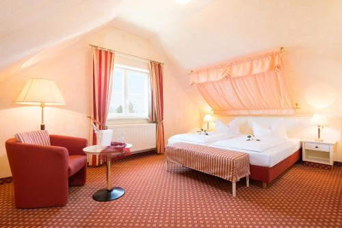 Katil atau katil-katil dalam bilik di Hotel Landgasthof Hofmeier
