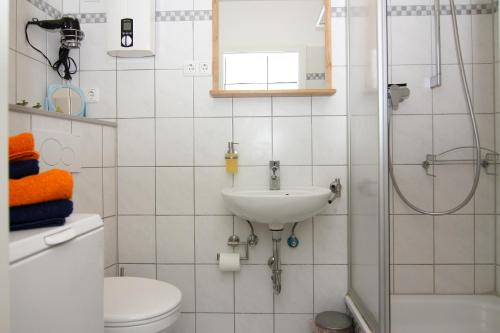 Koupelna v ubytování Ferienwohnung Ostsee App. 6111