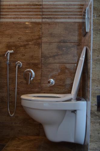 a bathroom with a toilet and a shower at Dream Villa in Sarajevo