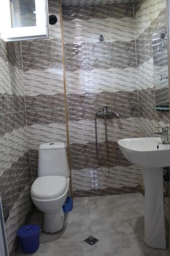 a bathroom with a toilet and a sink at Hotel Georgia in Gonio