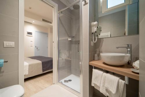 Koupelna v ubytování Hotel Reggiana