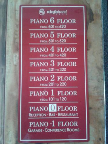 a sign for the menu of a restaurant at Green Hotel Ninfa in Avigliana