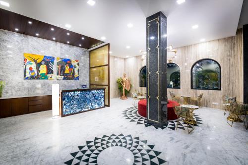 Χώρος καθιστικού στο Hotel Asansol International