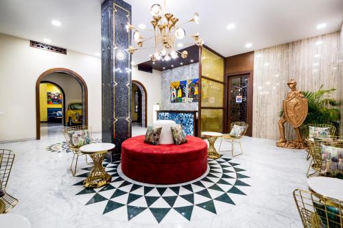 Χώρος καθιστικού στο Hotel Asansol International