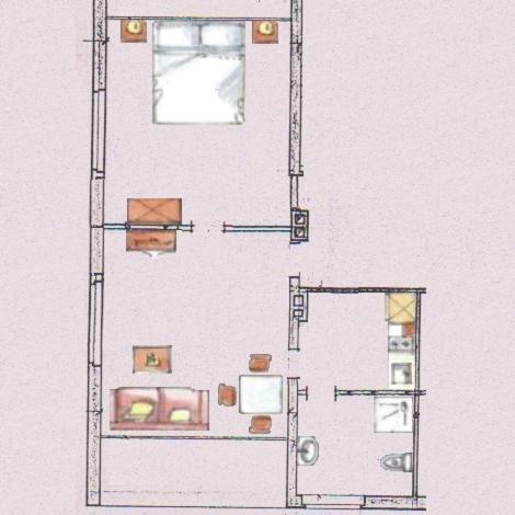 a drawing of a floor plan of a house at Haus Worch in Juist