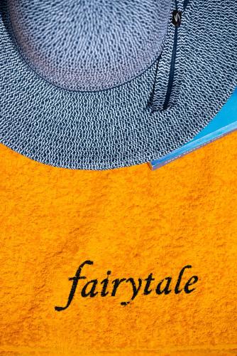 a label with the word f knitiable written on it at Fairytale Villa in Lefkada Town