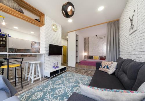 Televizorius ir (arba) pramogų centras apgyvendinimo įstaigoje Francuzskij Bulvar, 19 Жемчужина