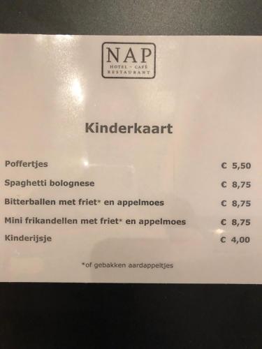 a sign for a narihaarkritajihaarkritdatabasekritificial met filter at Hotel Nap in West-Terschelling