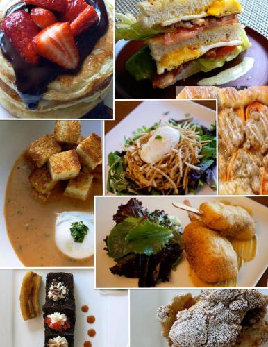 a collage of pictures of different types of food at The Inn on First in Napa