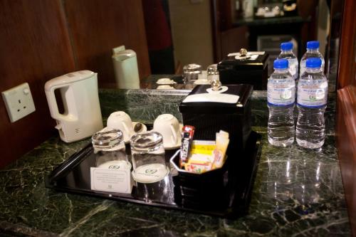 a tray of food sitting on top of a counter at Evergreen Laurel Hotel Penang in George Town