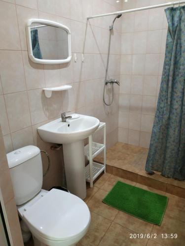 ゴルビツカヤにあるGornitsaのバスルーム(トイレ、洗面台、鏡付)
