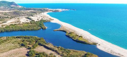 an aerial view of a beach and the ocean at Costa vacanze in low cost - IUN P2923 in Villaputzu
